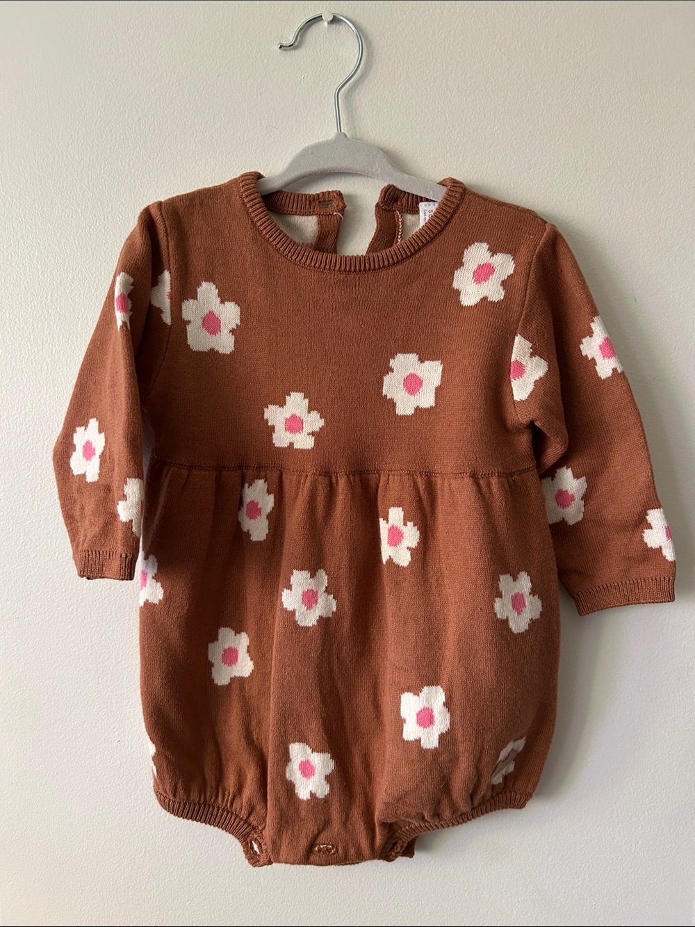 Souris Mini Floral Knit Baby Romper 100% Cotton 6-9 months